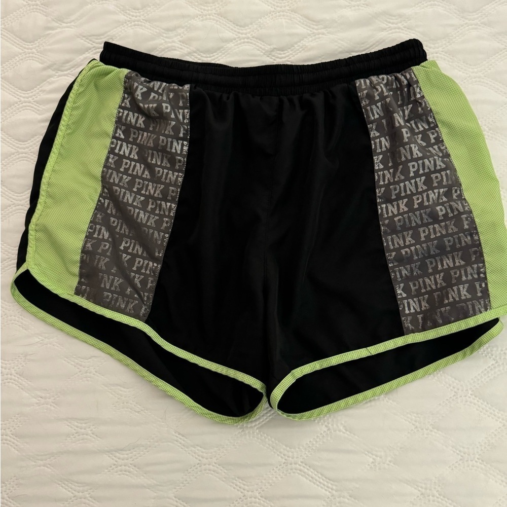 VICTORIA’S Secret Black/Green Running Shorts Size S